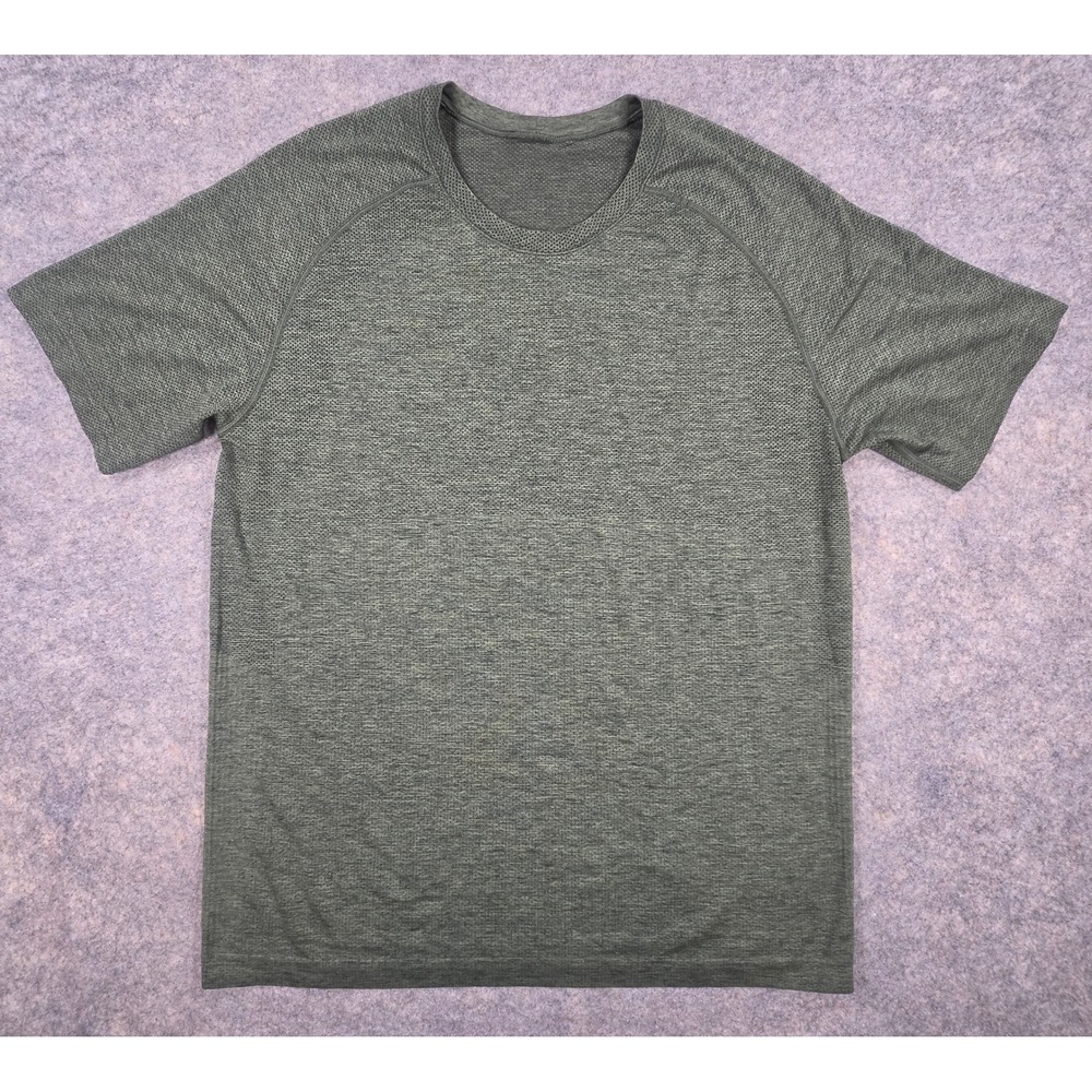 Lululemon Metal Vent Tech Short Sleeve Shirt Mens Large Green Heathered Training